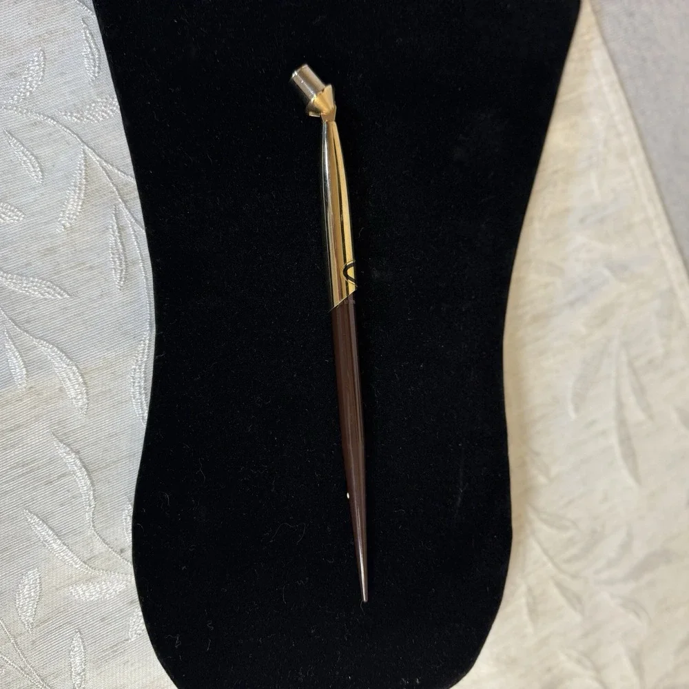 Sheaffer‎ Ballpoint Pen with Socket. Brown and Gold Tone White Dot